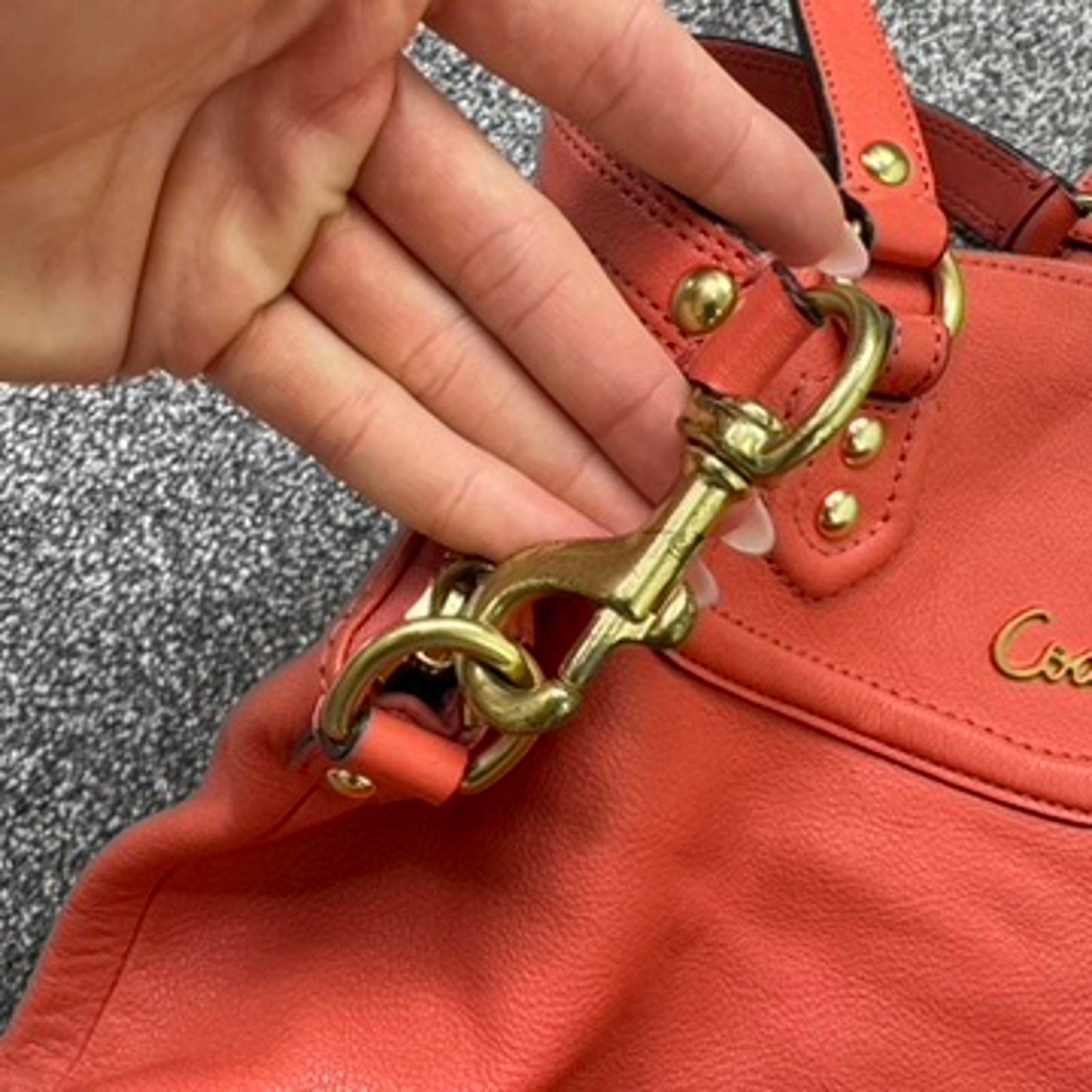 Vintage Coach Ashley Leather Convertible Shoulder Bag Satchel F23684 large