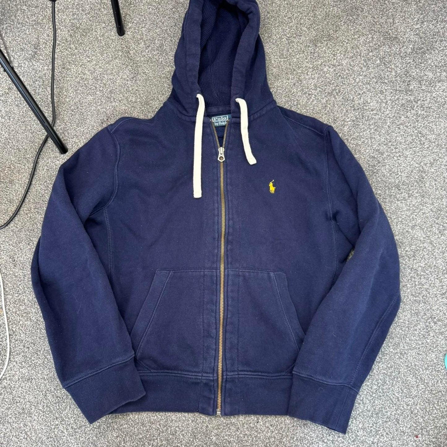 Vintage Polo Ralph Lauren zip up hoodie navy thick heavyweight