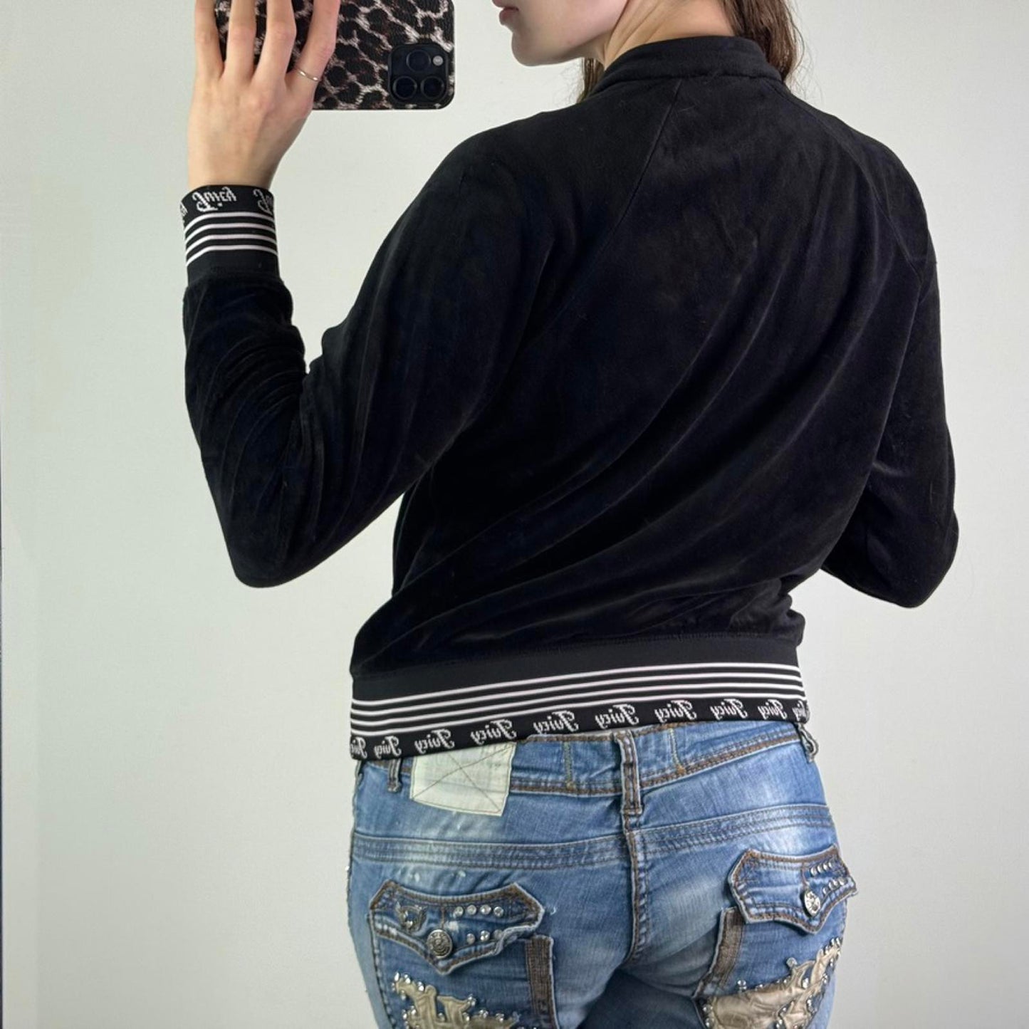 Vintage Juicy Couture black zip up velour jumper