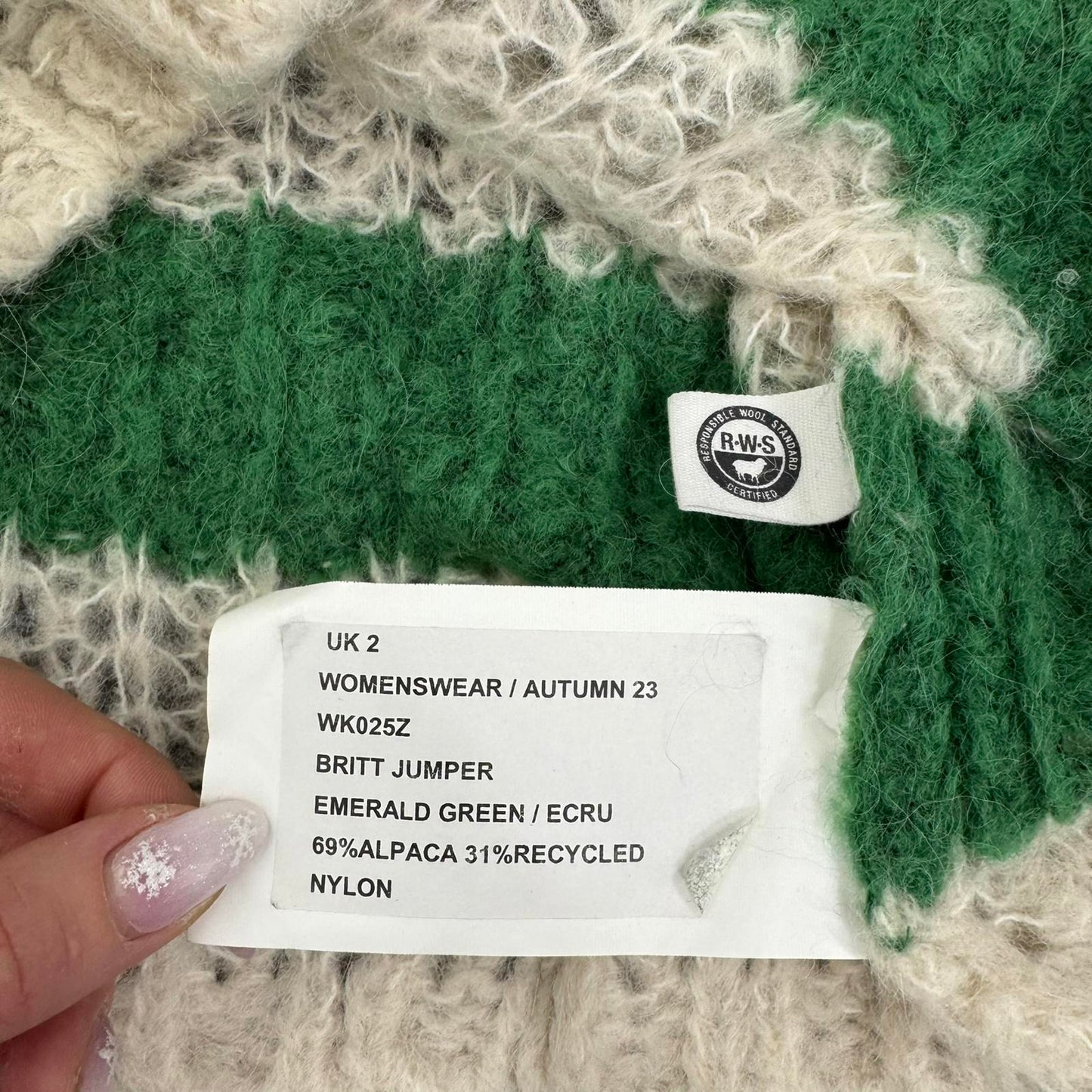 AllSaints alpaca wool blend Britt jumper chunky knit distressed stripe