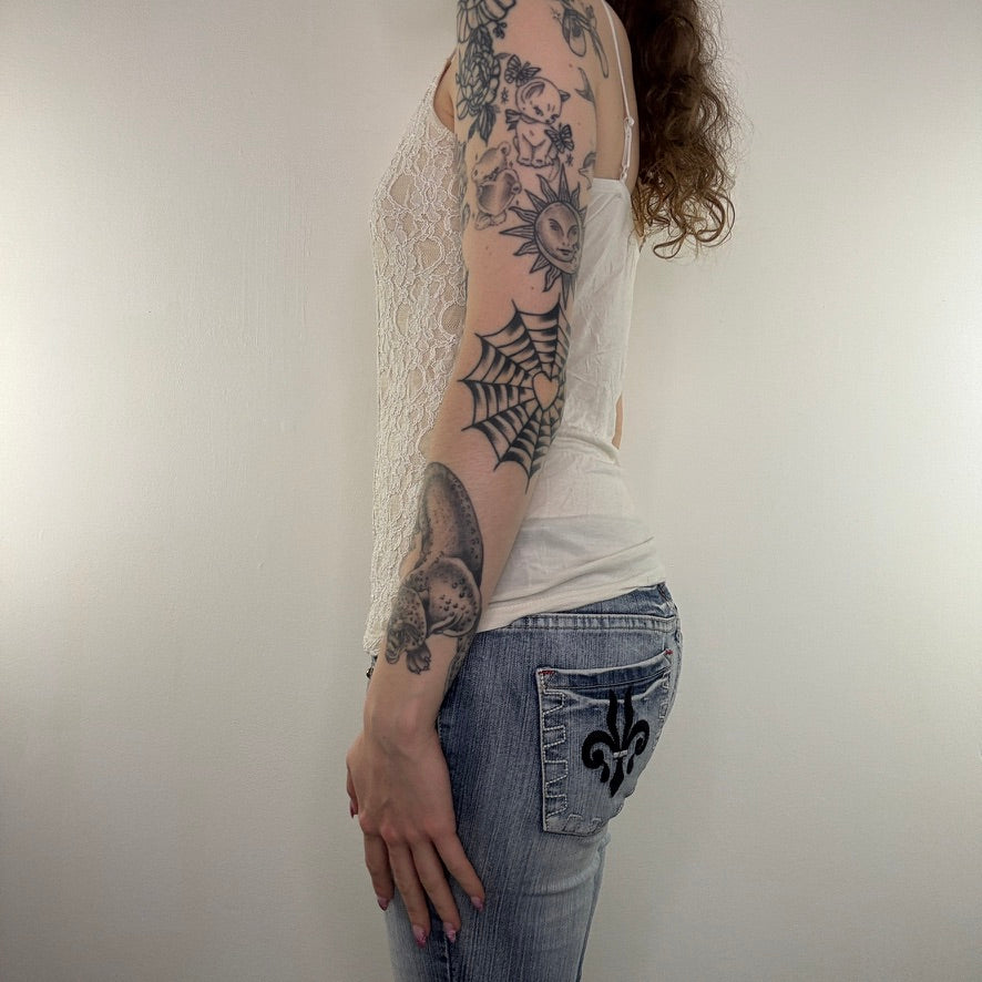 Y2K vintage lace trim cami top coquette