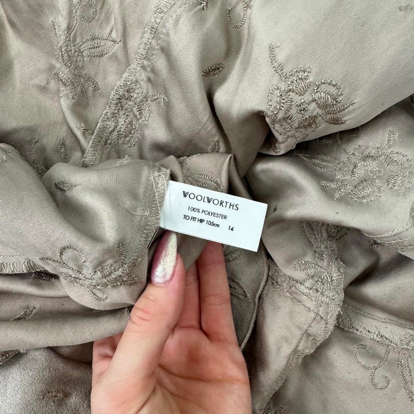 Y2K vintage floral embroidered maxi skirt a line soft feel flowy belt loops