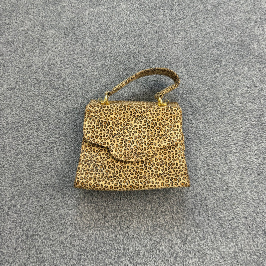 90s Y2K vintage leopard print mini handbag with strap