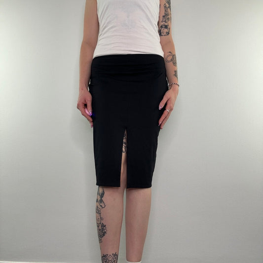 Y2K vintage slinky split midi skirt