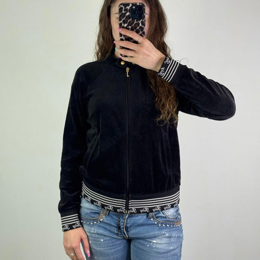 Vintage Juicy Couture black zip up velour jumper