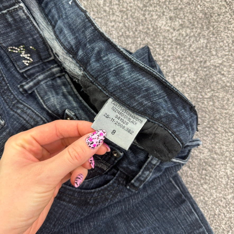 Y2K vintage Jane Norman low rise straight leg jeans rhinestone