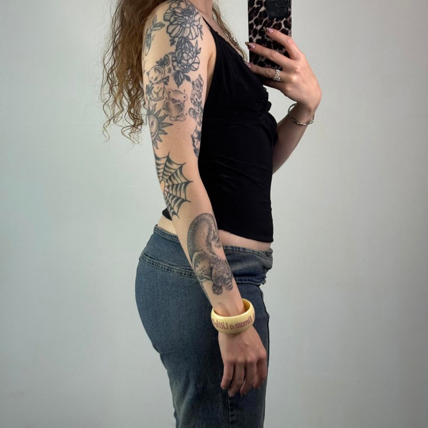 Y2K vintage slinky keyhole cut out cami top stretchy fitted racerback lace trim