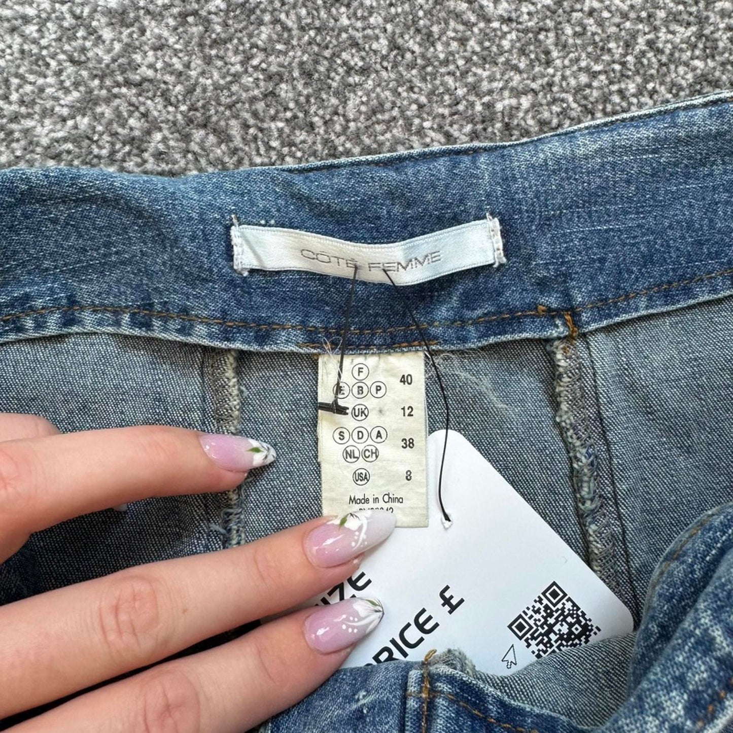 Y2K vintage denim maxi skirt a line stretchy faded light blue wash