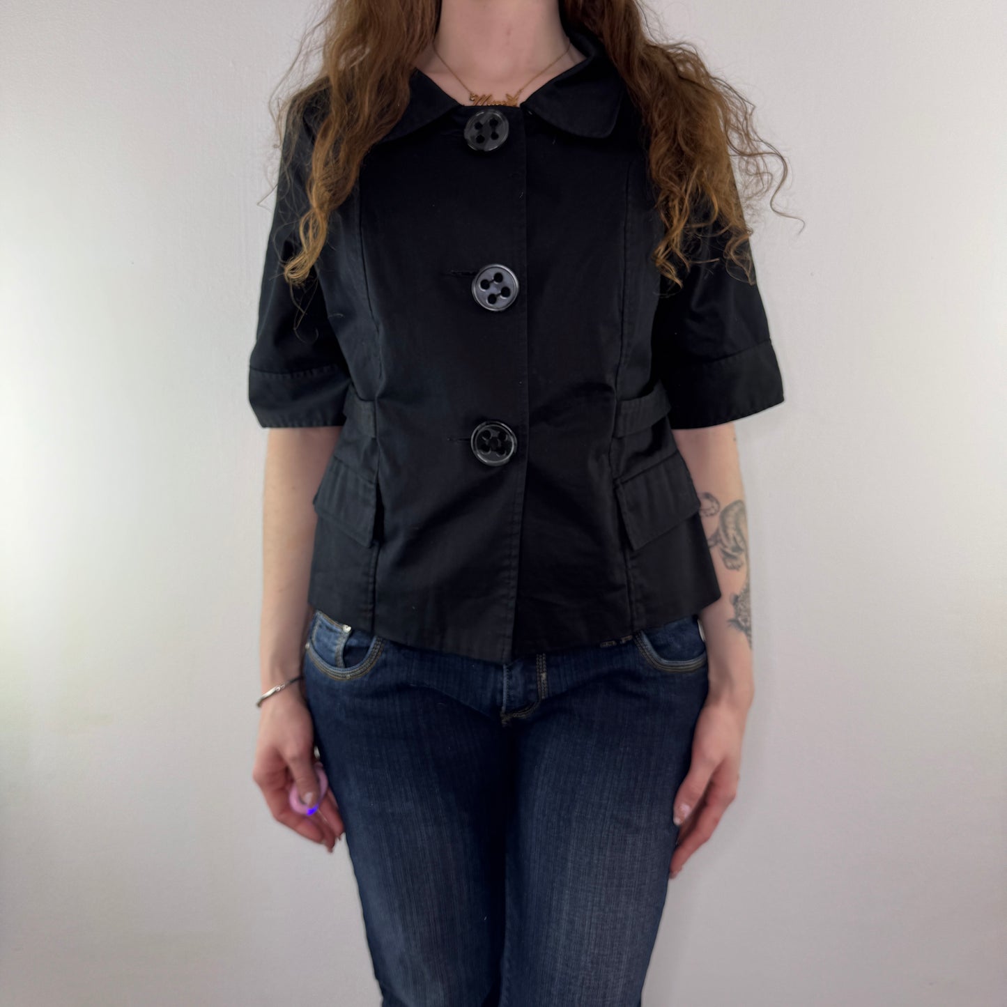 Y2K vintage black short sleeve jacket