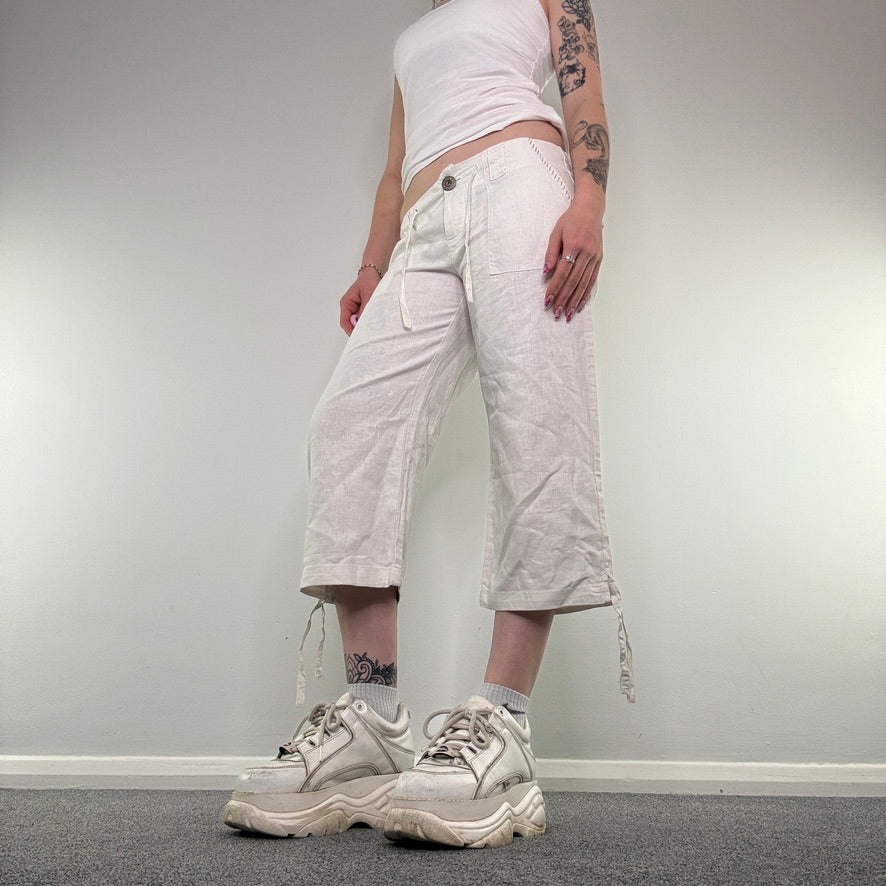 Y2K vintage low rise capri cropped cargo trousers