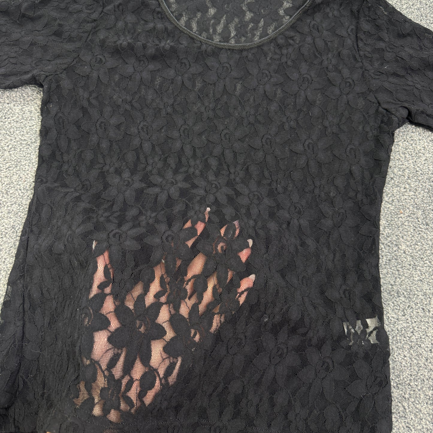 Y2K vintage floral lace t shirt