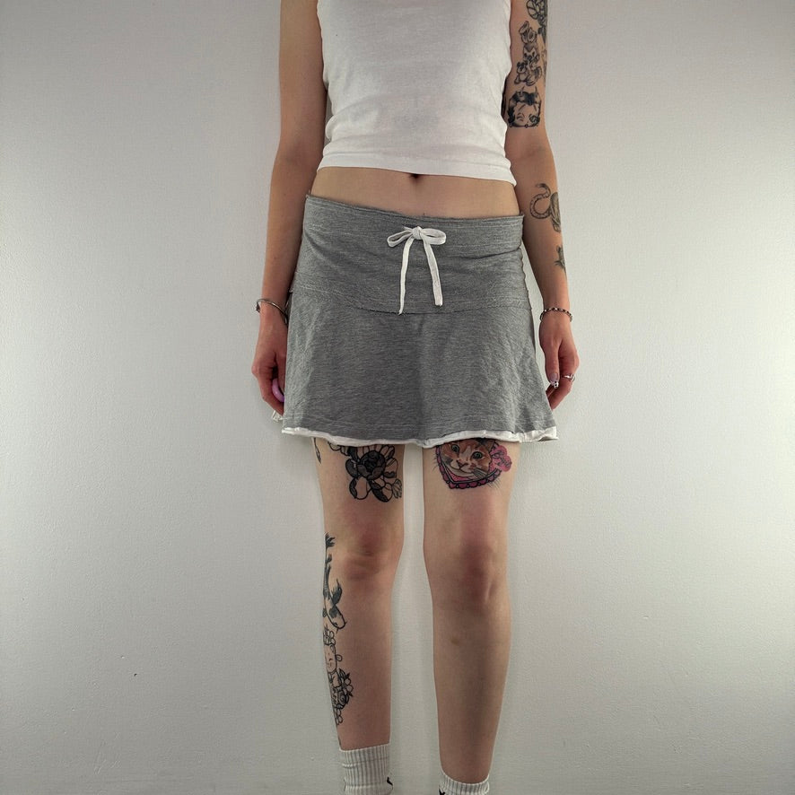 Y2K stretchy jersey floaty bow mini skirt