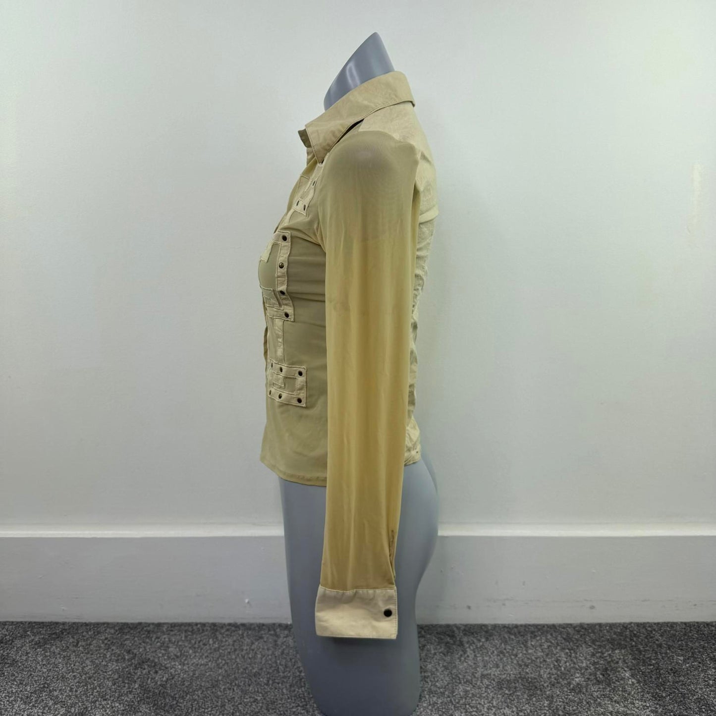 Y2K vintage sheer stretchy long sleeve shirt
