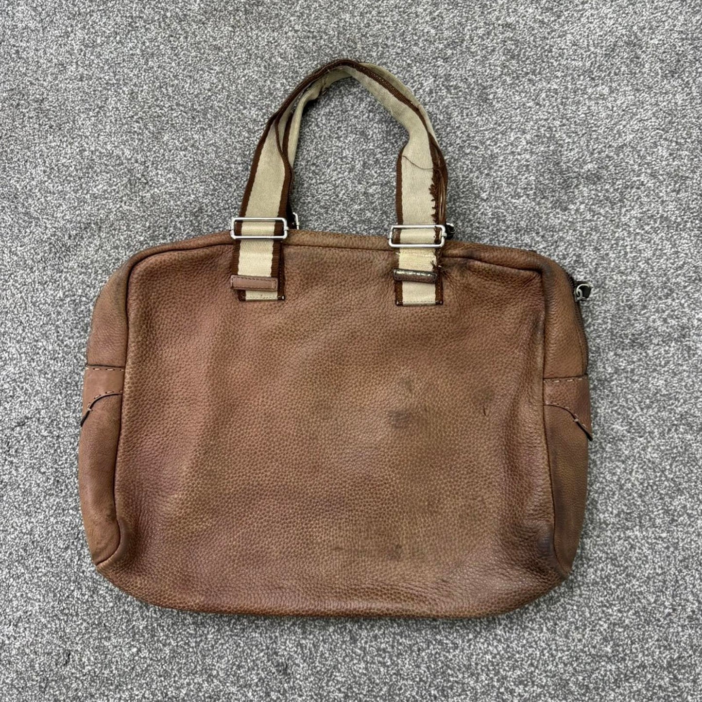 Vintage Fendi Selleria large shoulder bag genuine leather tote holdall