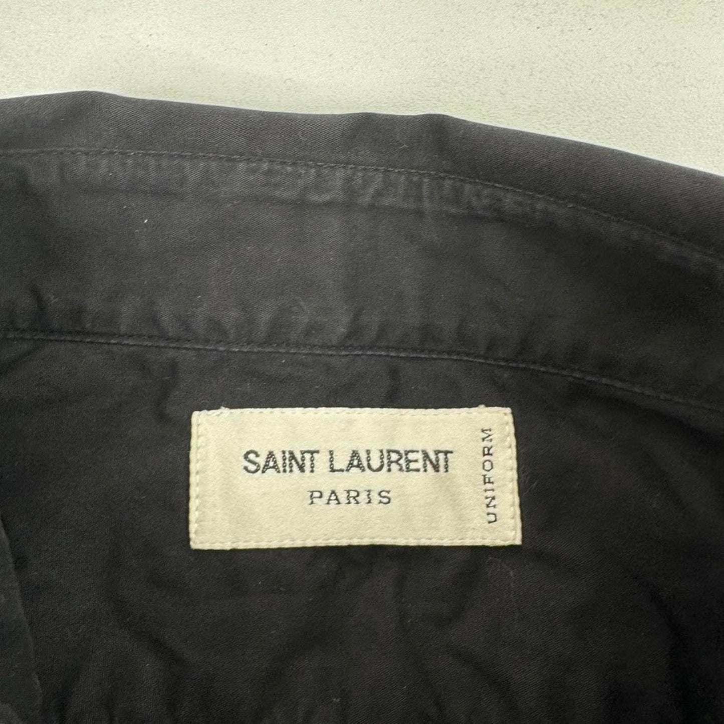 Saint Laurent uniform long sleeve shirt button up black tailor women's