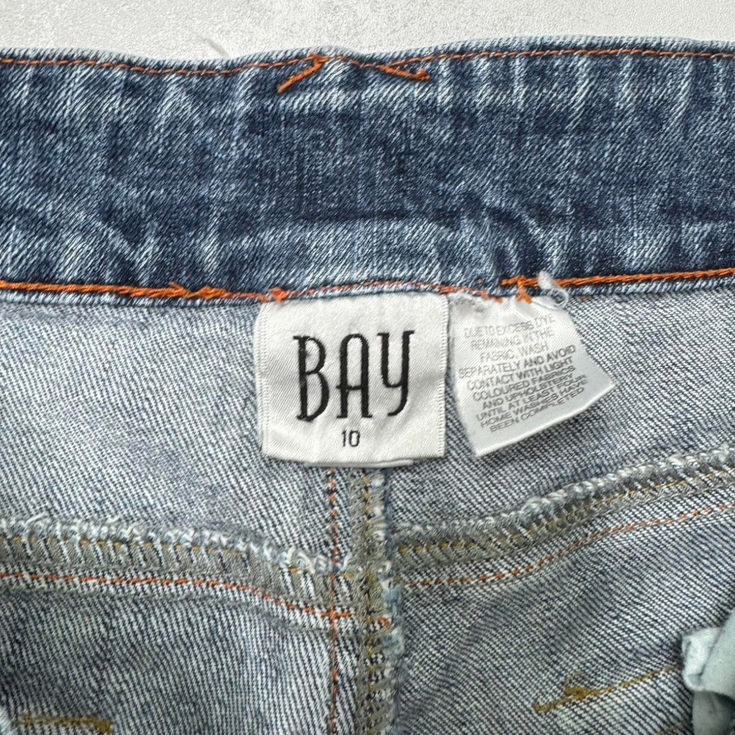 Y2K vintage Bay low rise capri jeans stretchy denim popper studded buttons