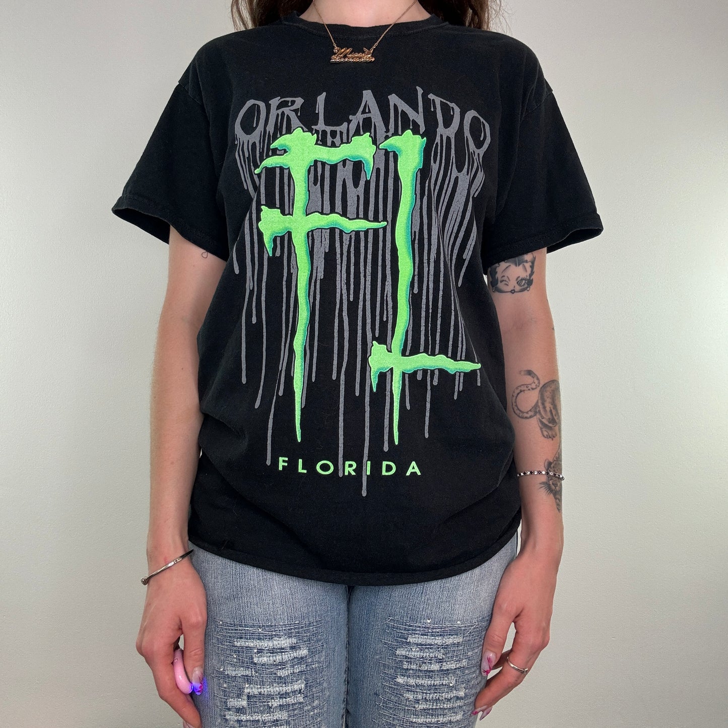 Y2K vintage Orlando Florida monster graphic t shirt top