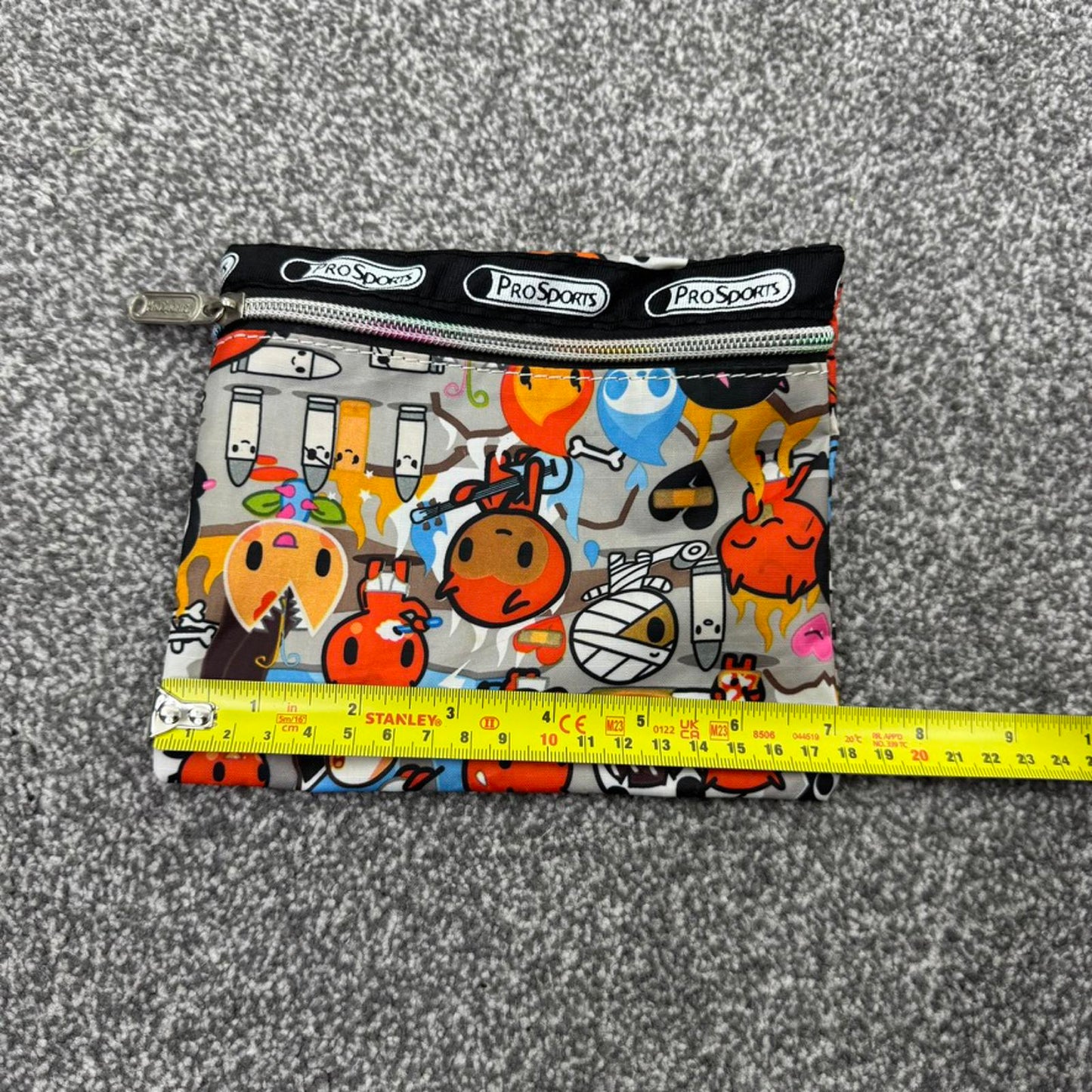 Y2K vintage ProSports graphic cartoon mini small zip pouch case makeup bag