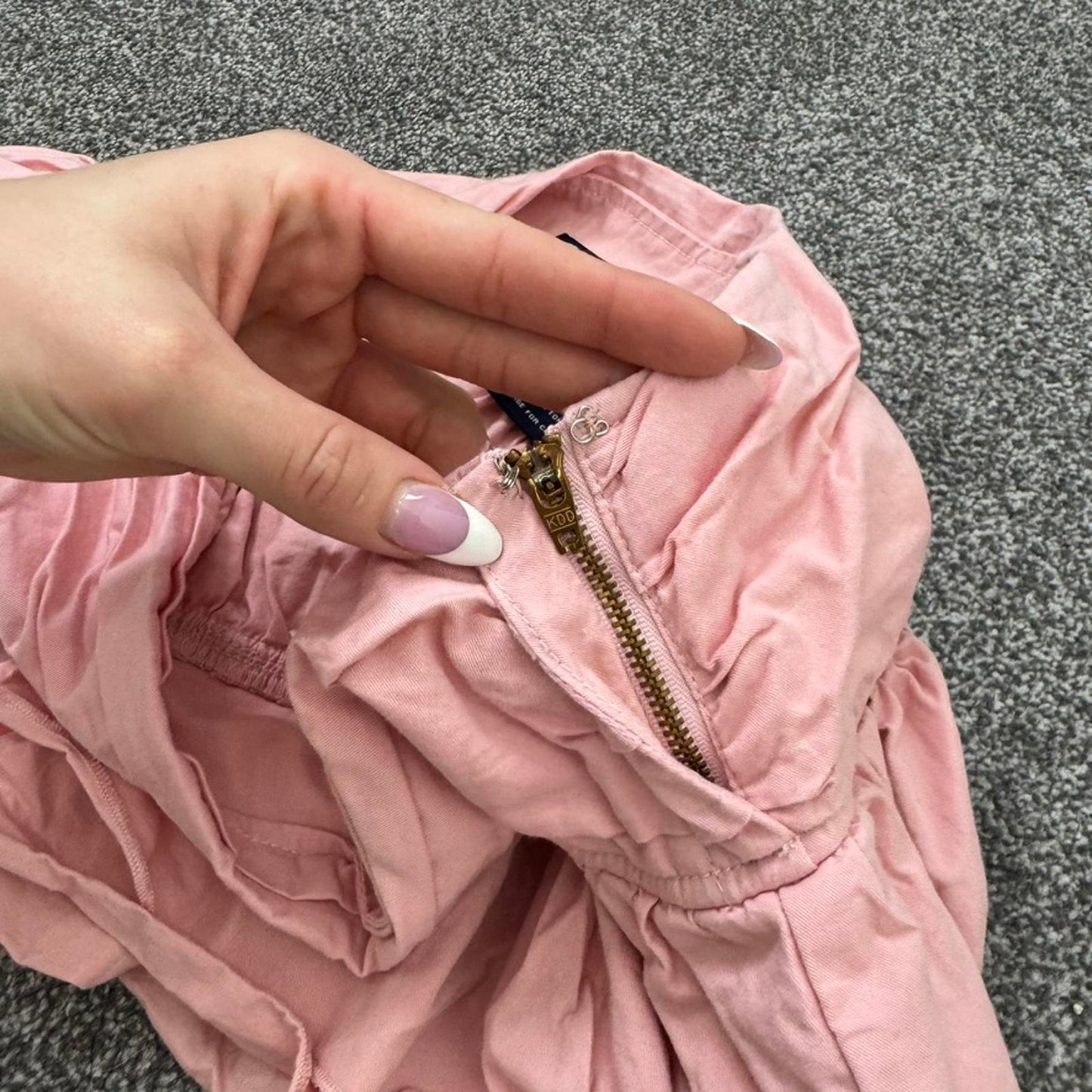 Y2K vintage low rise ruched mini skirt rara layered baby light pink micro short