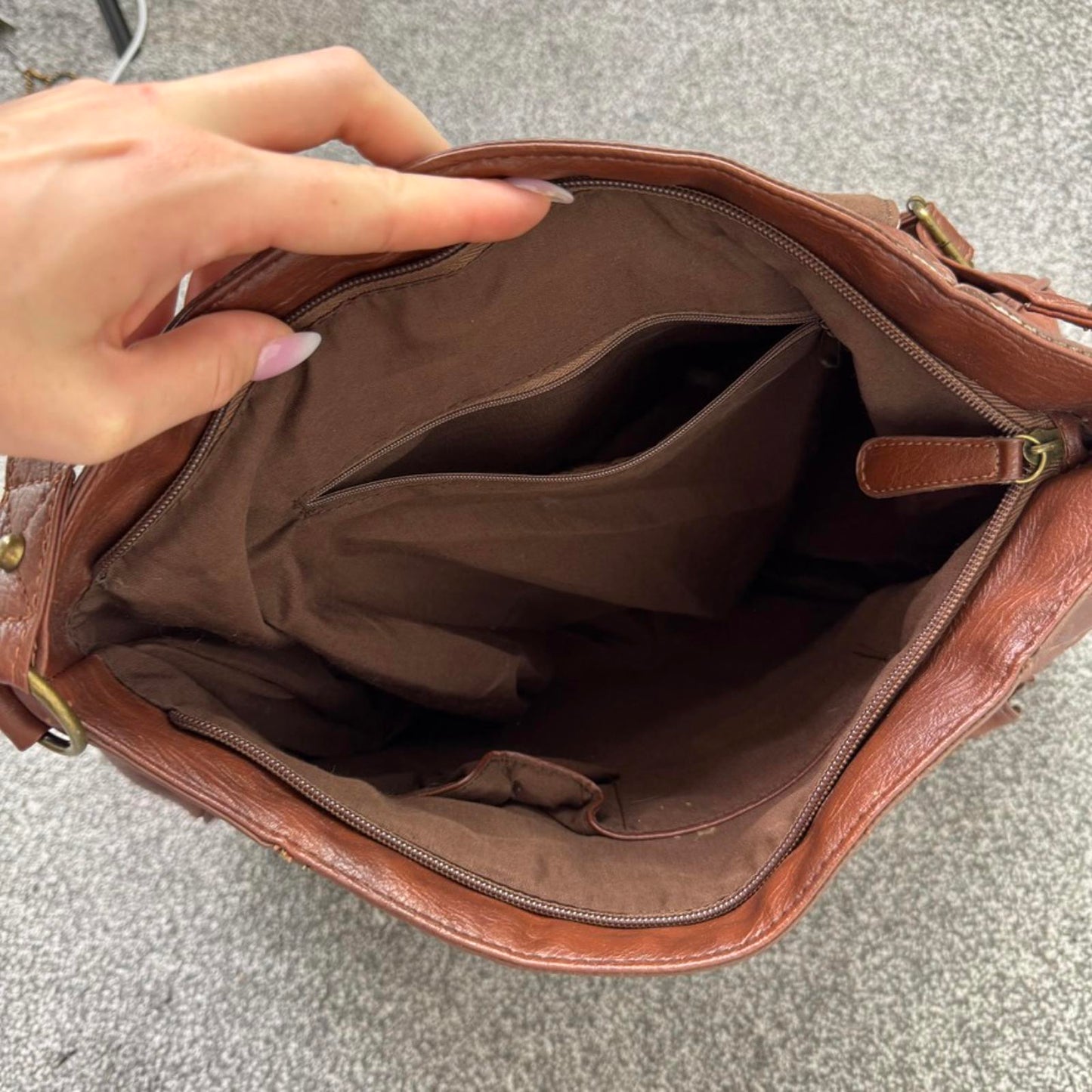Y2K vintage faux leather crossbody messenger hobo bag large