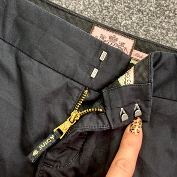 Y2K vintage Juicy Couture chino mini shorts low rise frill trim pockets
