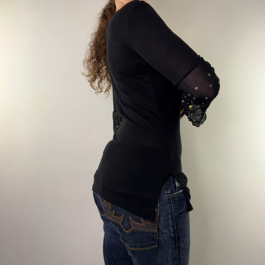 Y2K vintage Custo Barcelona knit long sleeve top flare sleeves