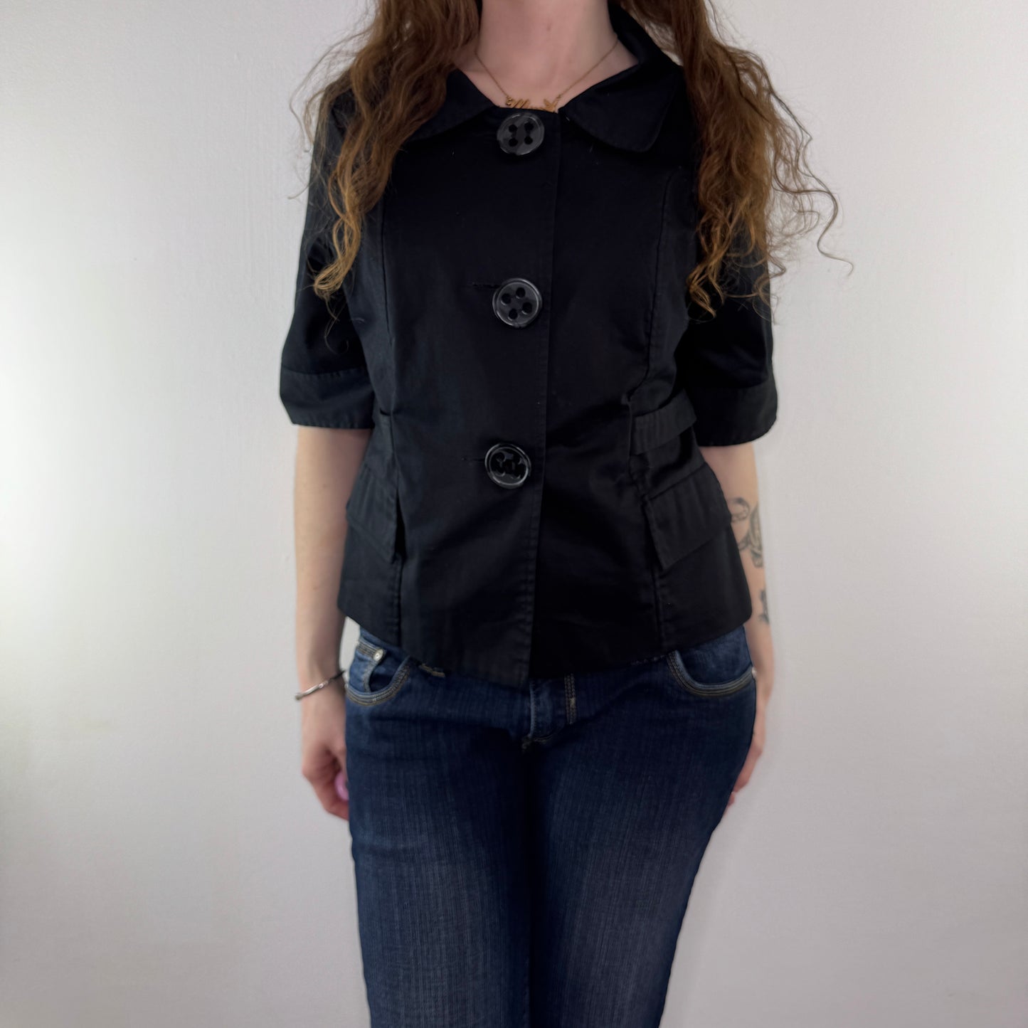 Y2K vintage black short sleeve jacket