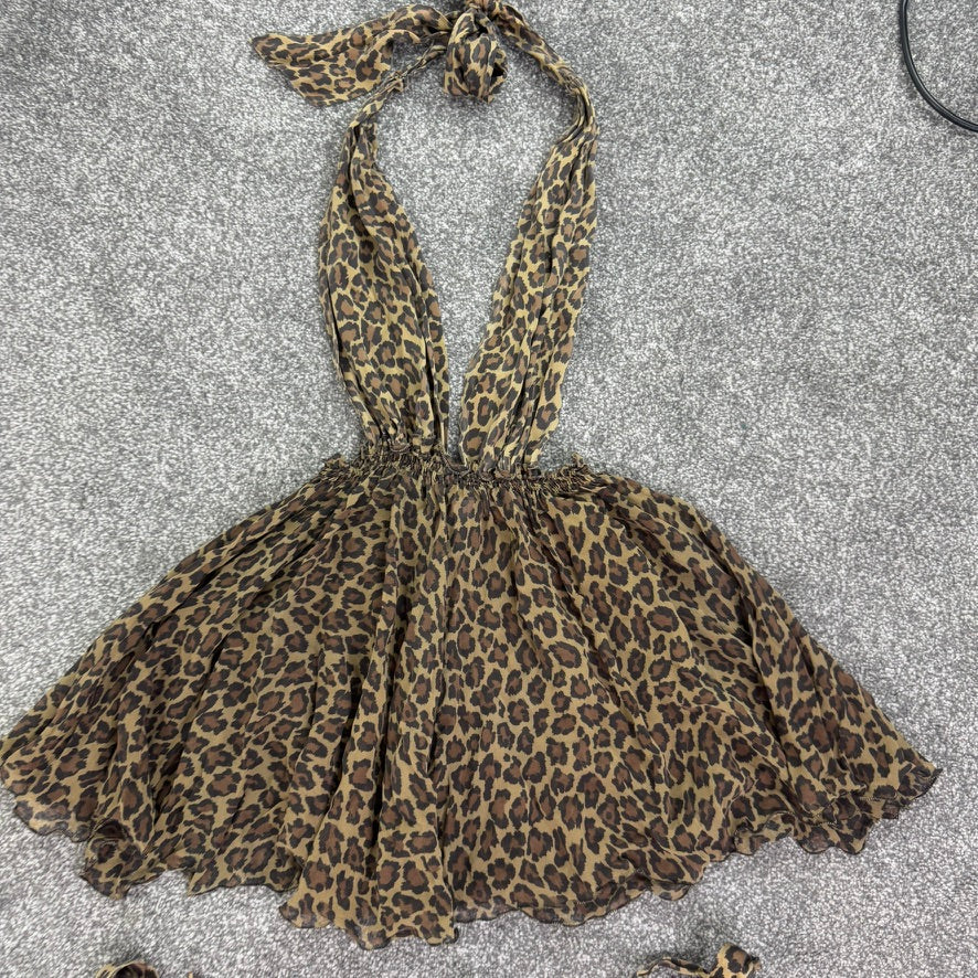 Myla London leopard print silk babydoll and knickers