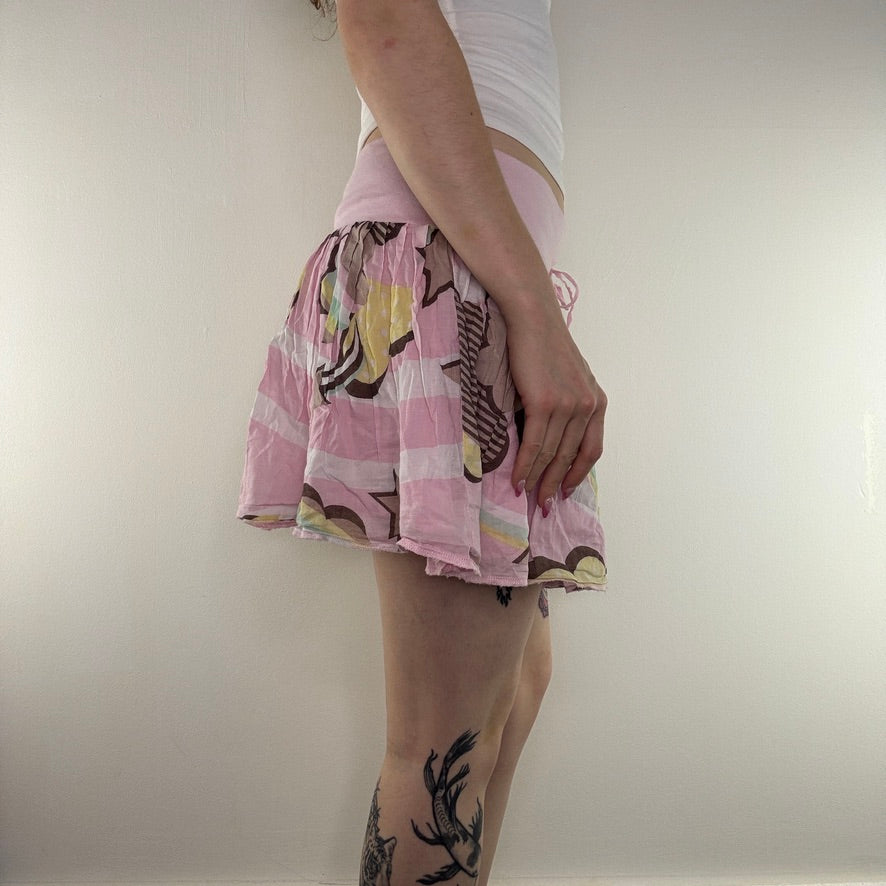 Y2K vintage kawaii mini skirt low rise star heart bow floaty puff harajuku