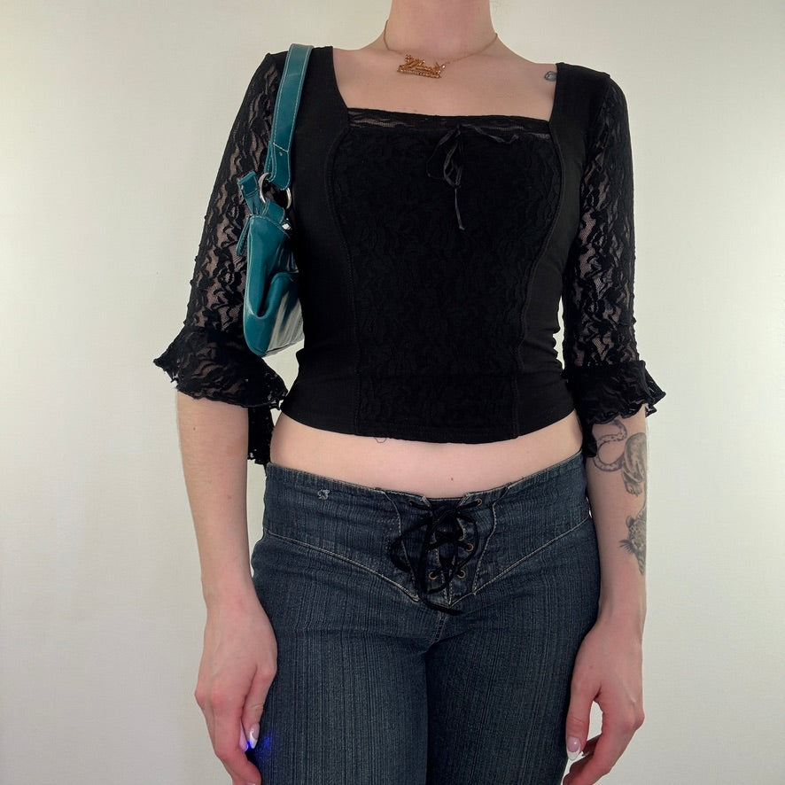 Y2K vintage blue faux leather buckle o ring mini shoulder bag