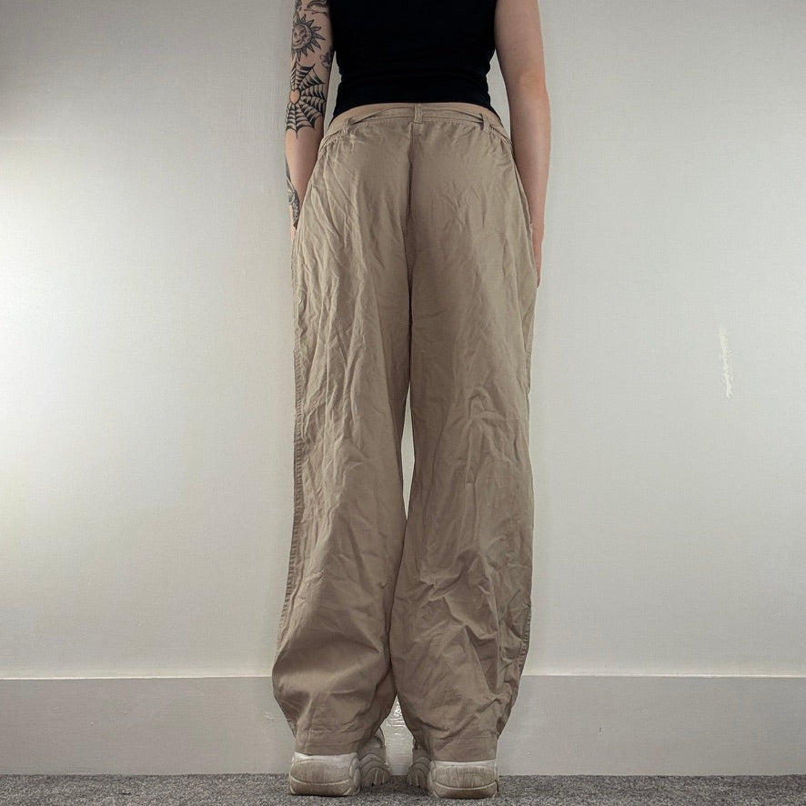 Y2K vintage sequin embroidered baggy cargo trousers bow