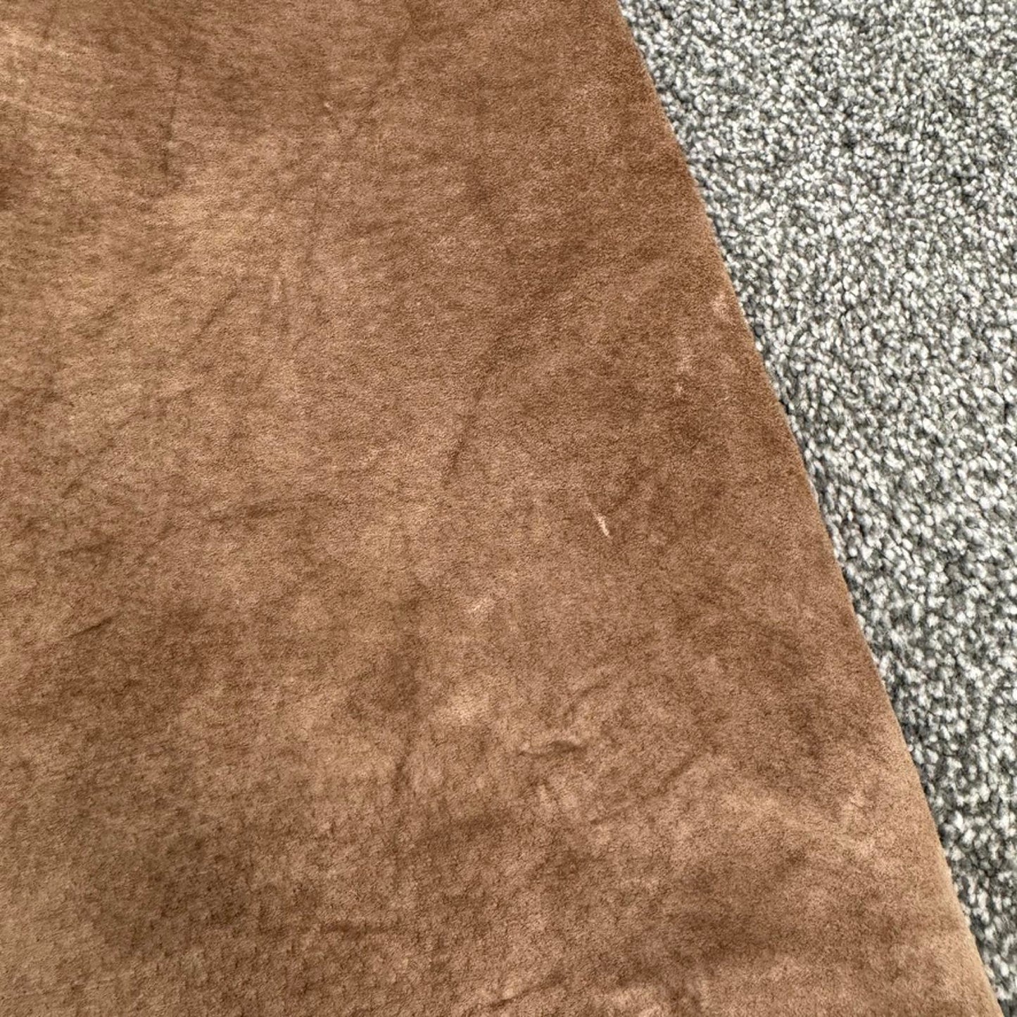 Y2K vintage genuine leather suede maxi skirt a line long full length brown