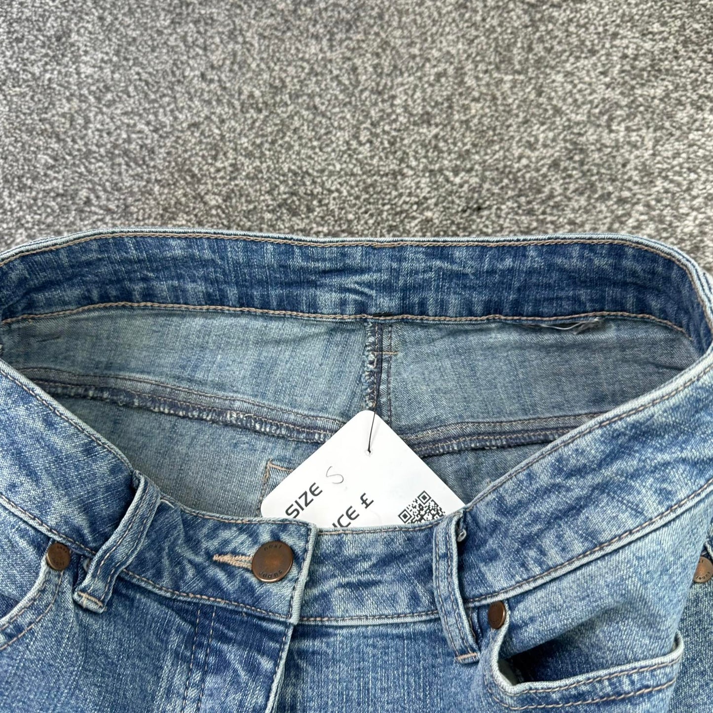 Y2K vintage mid rise light denim bootcut jeans flare leg faded