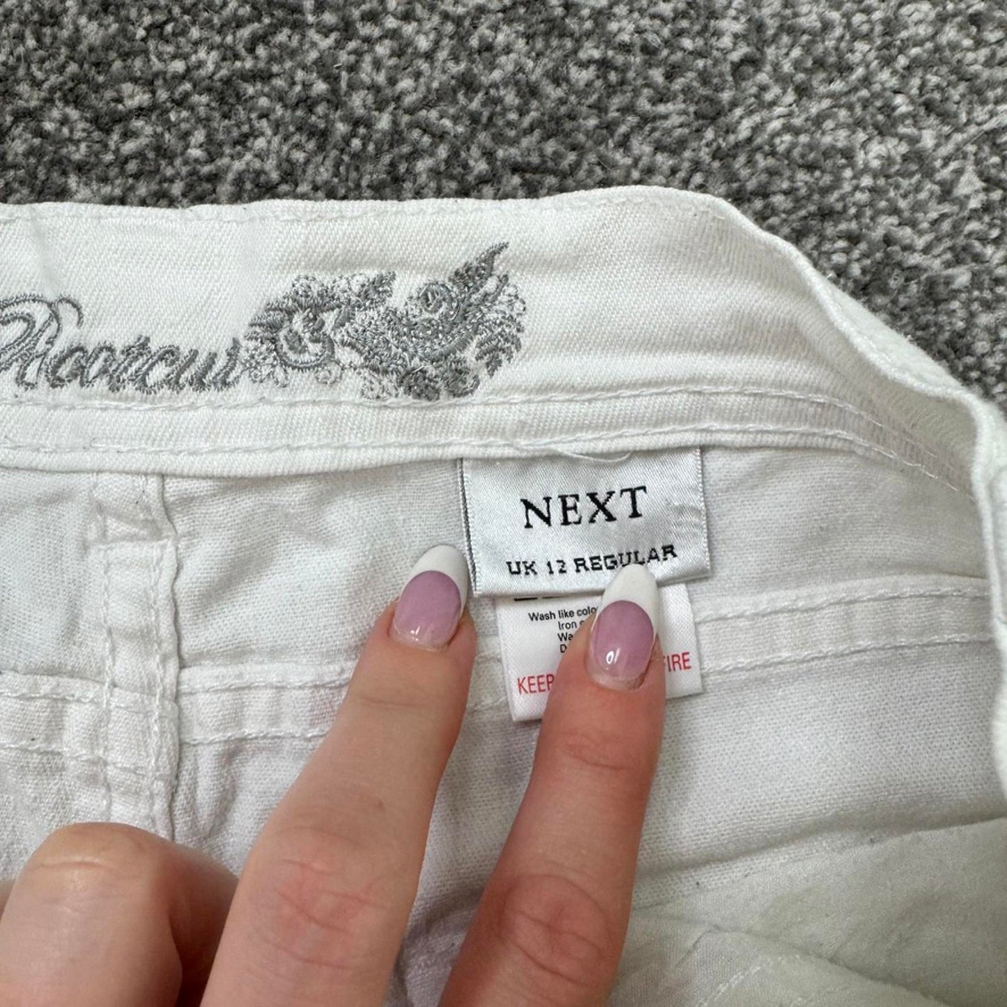 Y2K vintage mid rise stretchy denim bootcut jeans white