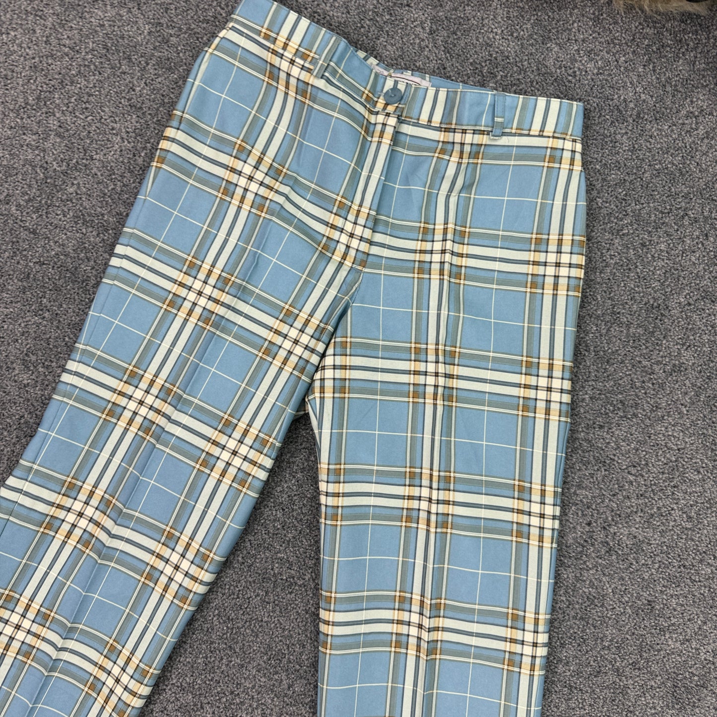 Y2K flare tartan trousers