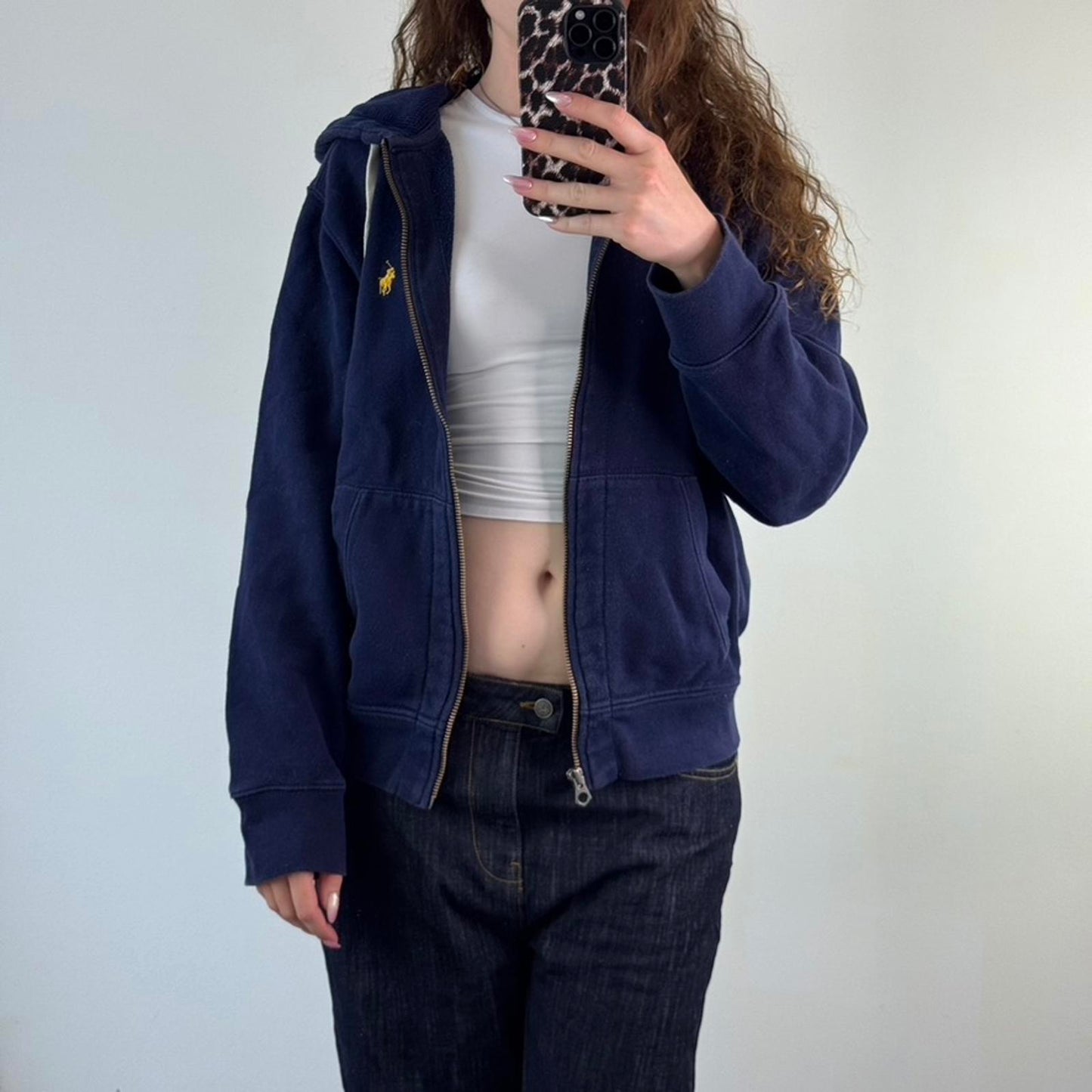 Vintage Polo Ralph Lauren zip up hoodie navy thick heavyweight