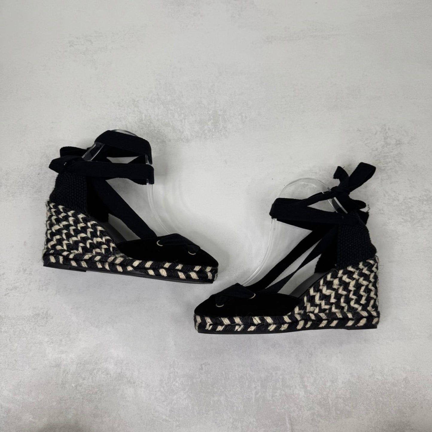 LK Bennett Ophelia wedge sandals braided espadrilles lace up block summer