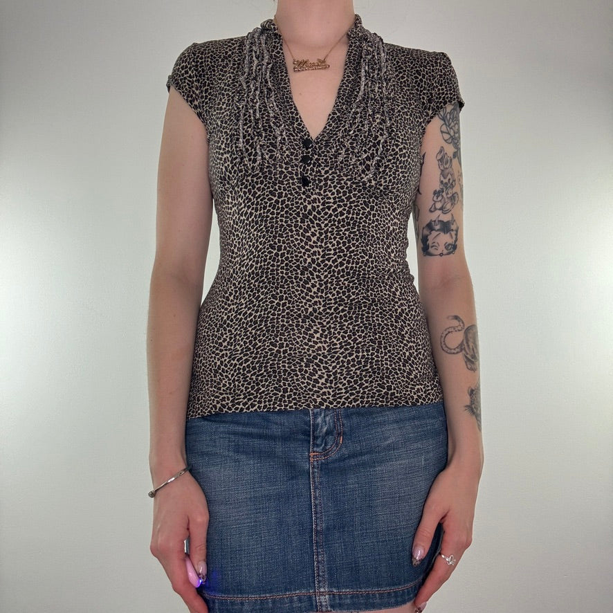 Y2K vintage Jane Norman leopard print top