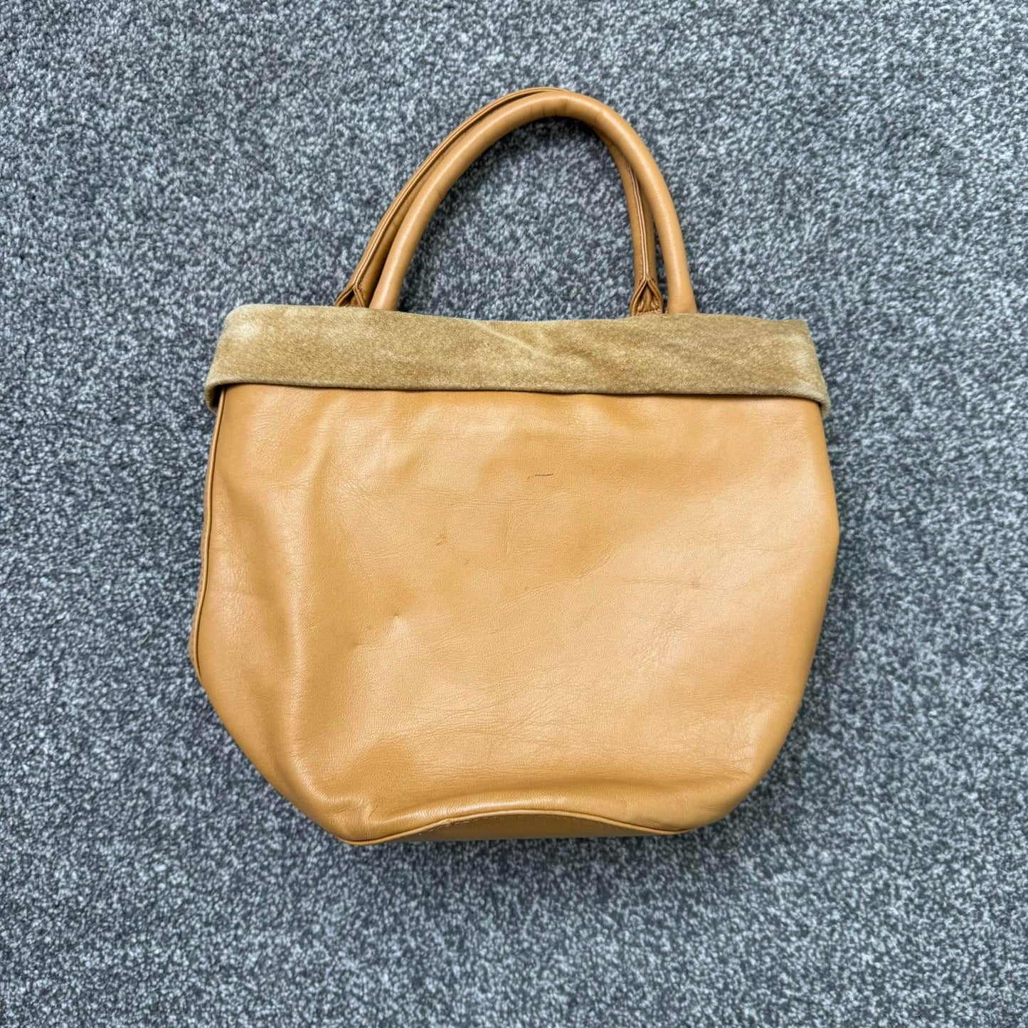 Kitamura Japan genuine leather handbag knot bow soft leather suede small