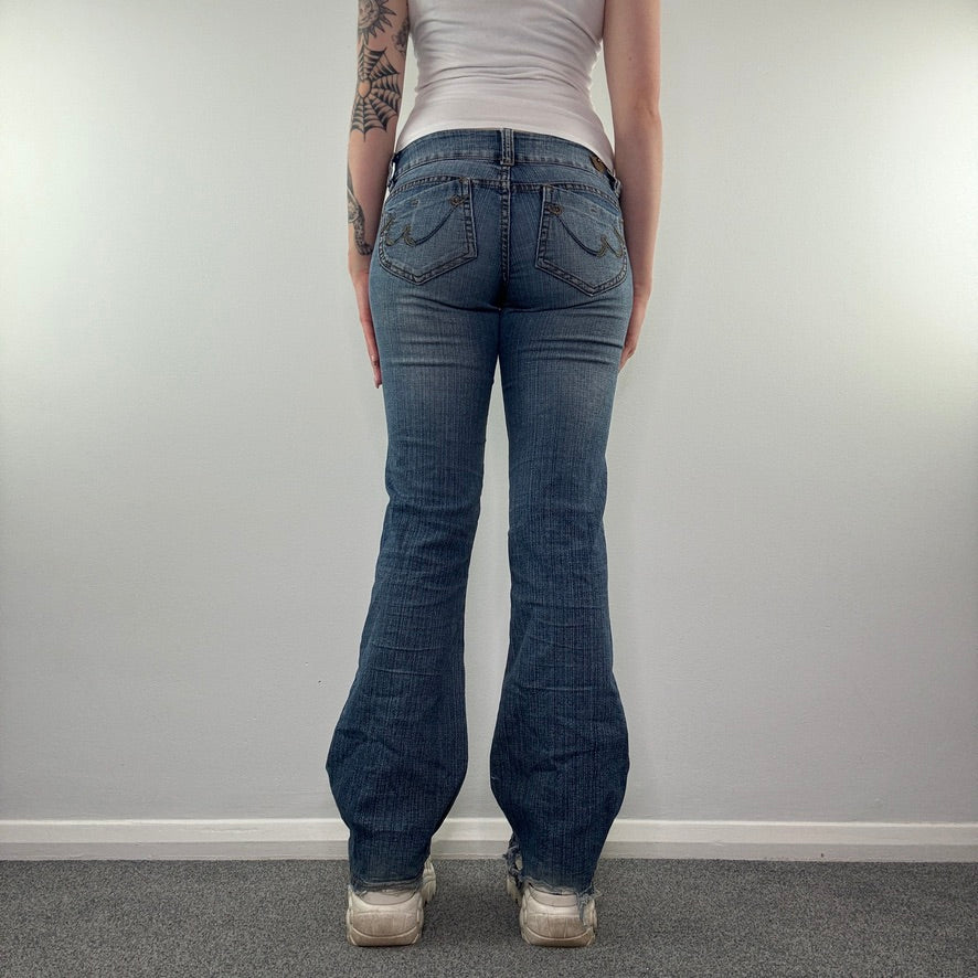 Y2K vintage Jane Norman low rise bootcut faded denim jeans