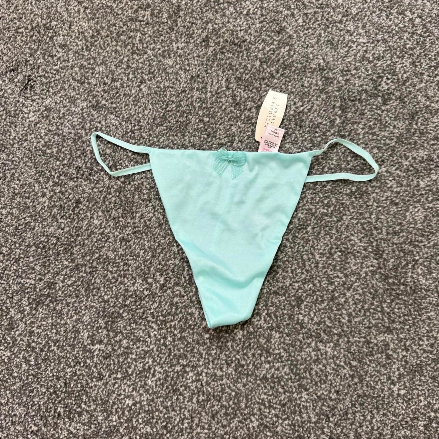 Y2K vintage 2008 Victoria's Secret Angels Satin Thong V-String baby blue medium