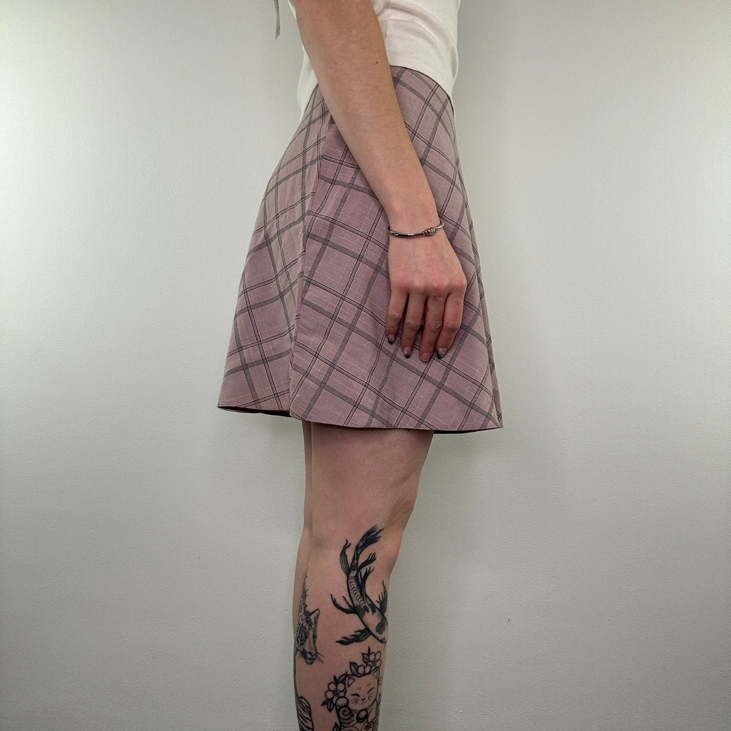 Y2K circle tartan mini skirt