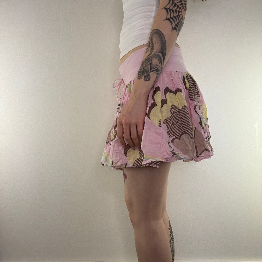 Y2K vintage kawaii mini skirt low rise star heart bow floaty puff harajuku