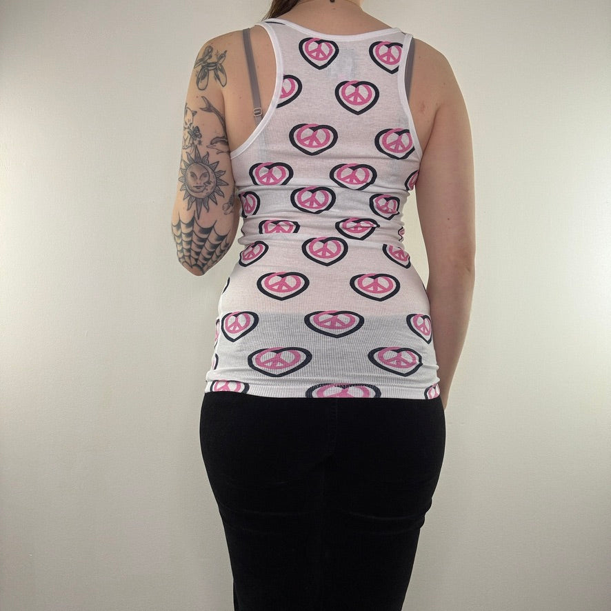 Victoria’s Secret PINK peace rhinestone tank top long line