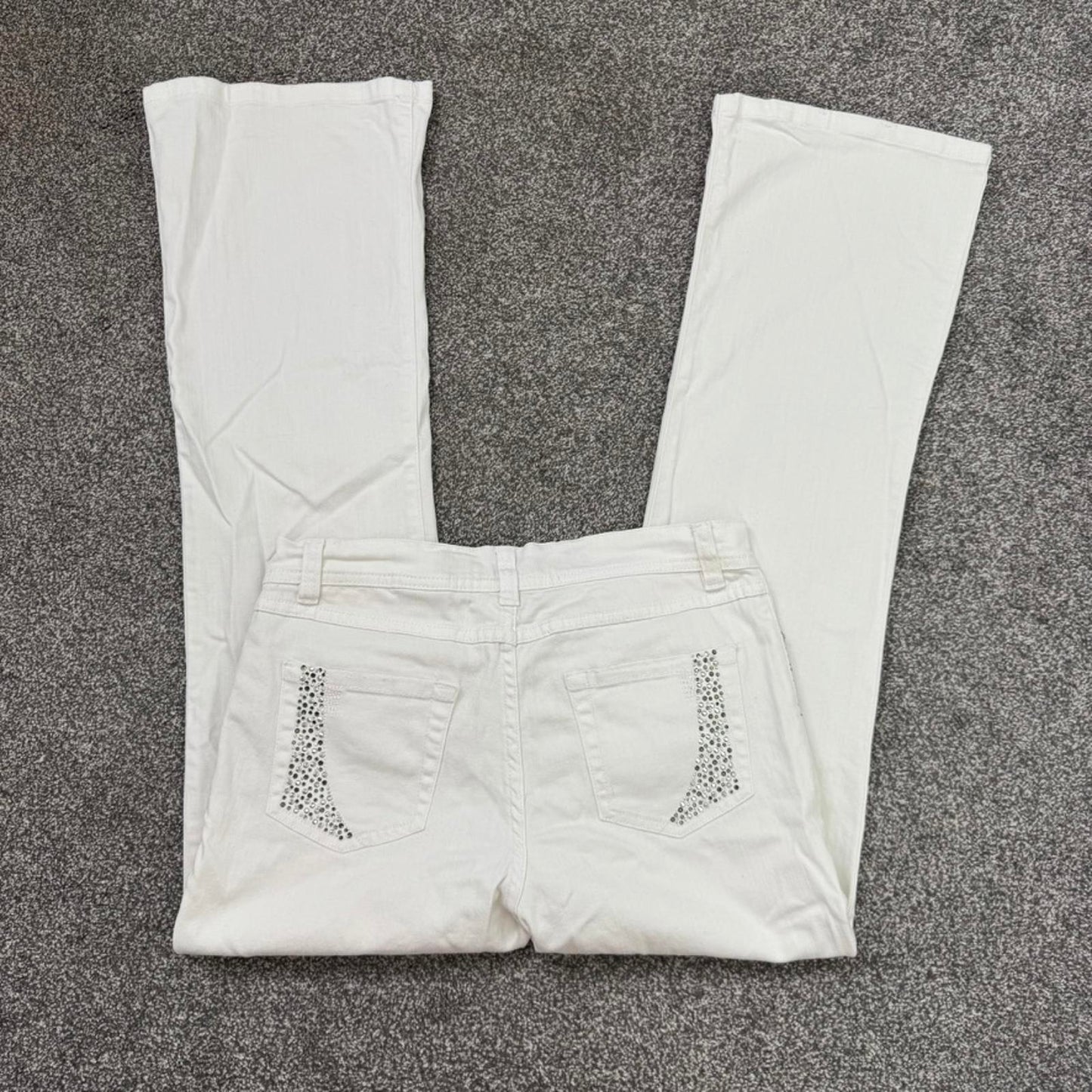 Y2K vintage mid rise stretchy denim bootcut jeans white