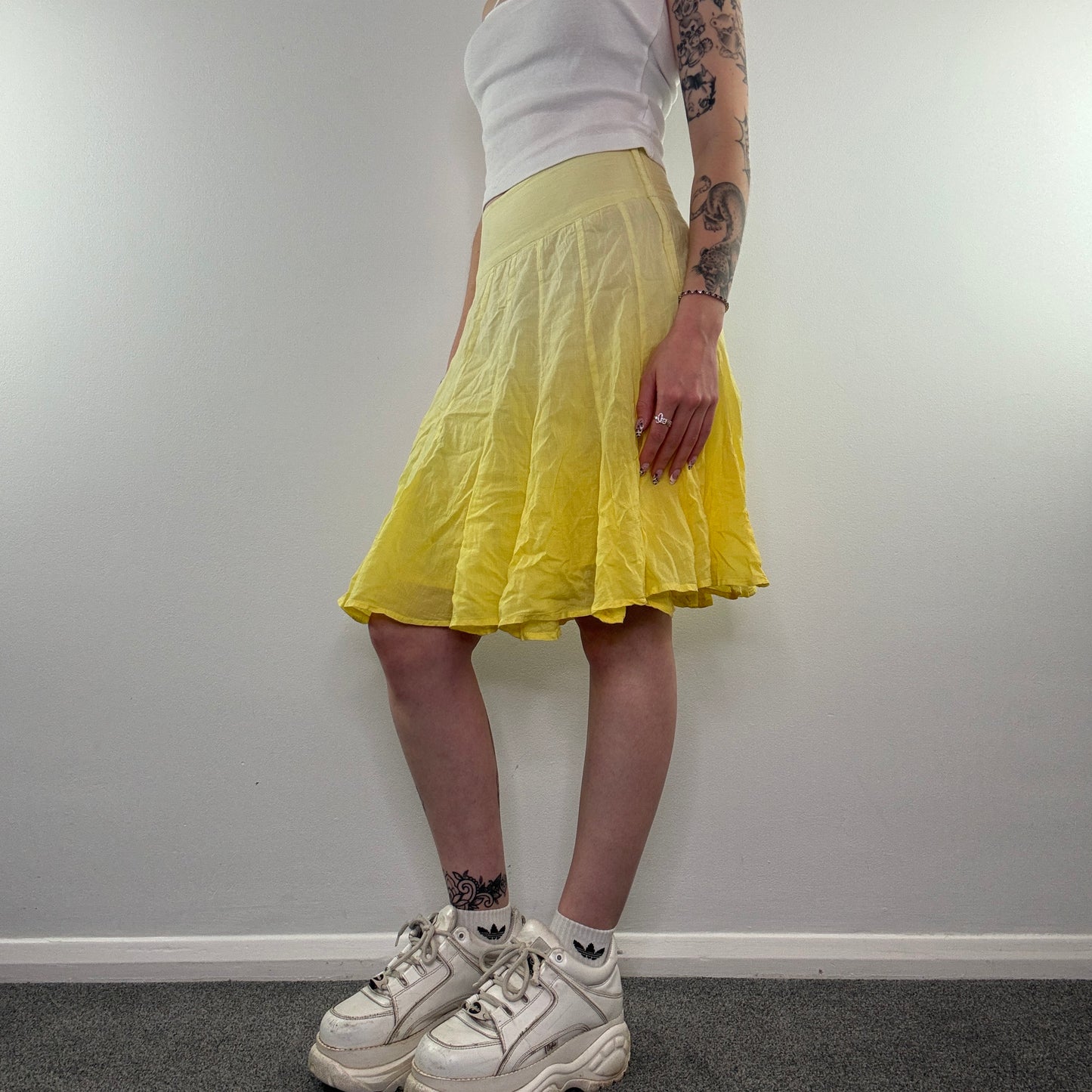 Y2K summer ombre floaty midi skirt