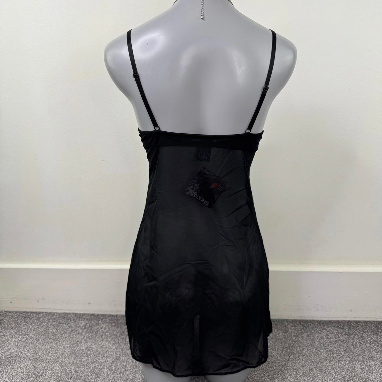 Y2K vintage mesh babydoll bow ruched underwire padded sheer pink black chemise