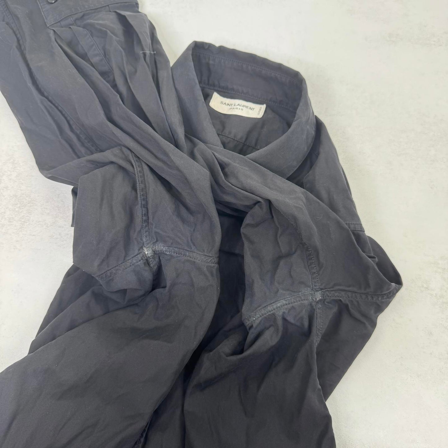 Saint Laurent uniform shirt long sleeve button up black tailored 100% cotton