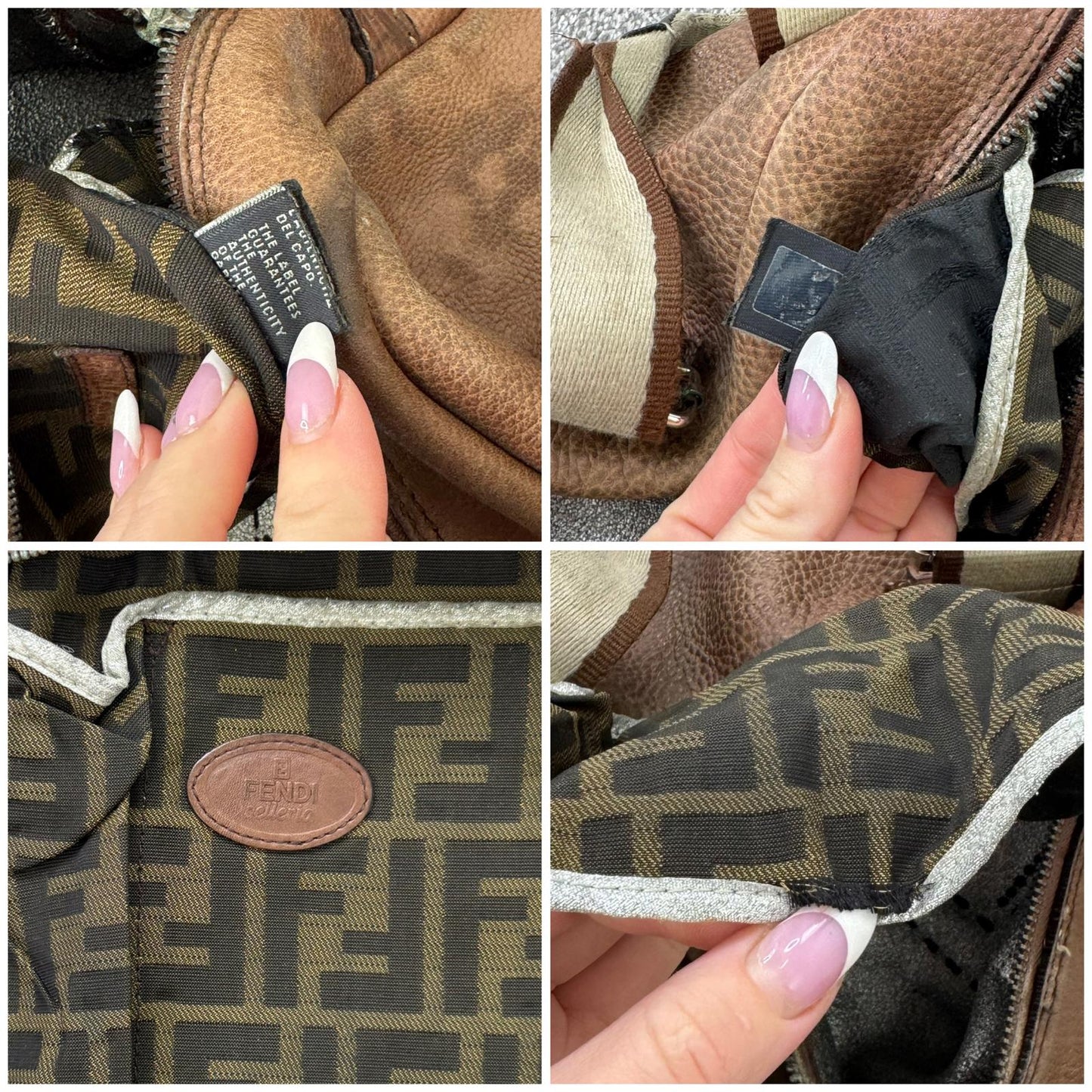 Vintage Fendi Selleria large shoulder bag genuine leather tote holdall