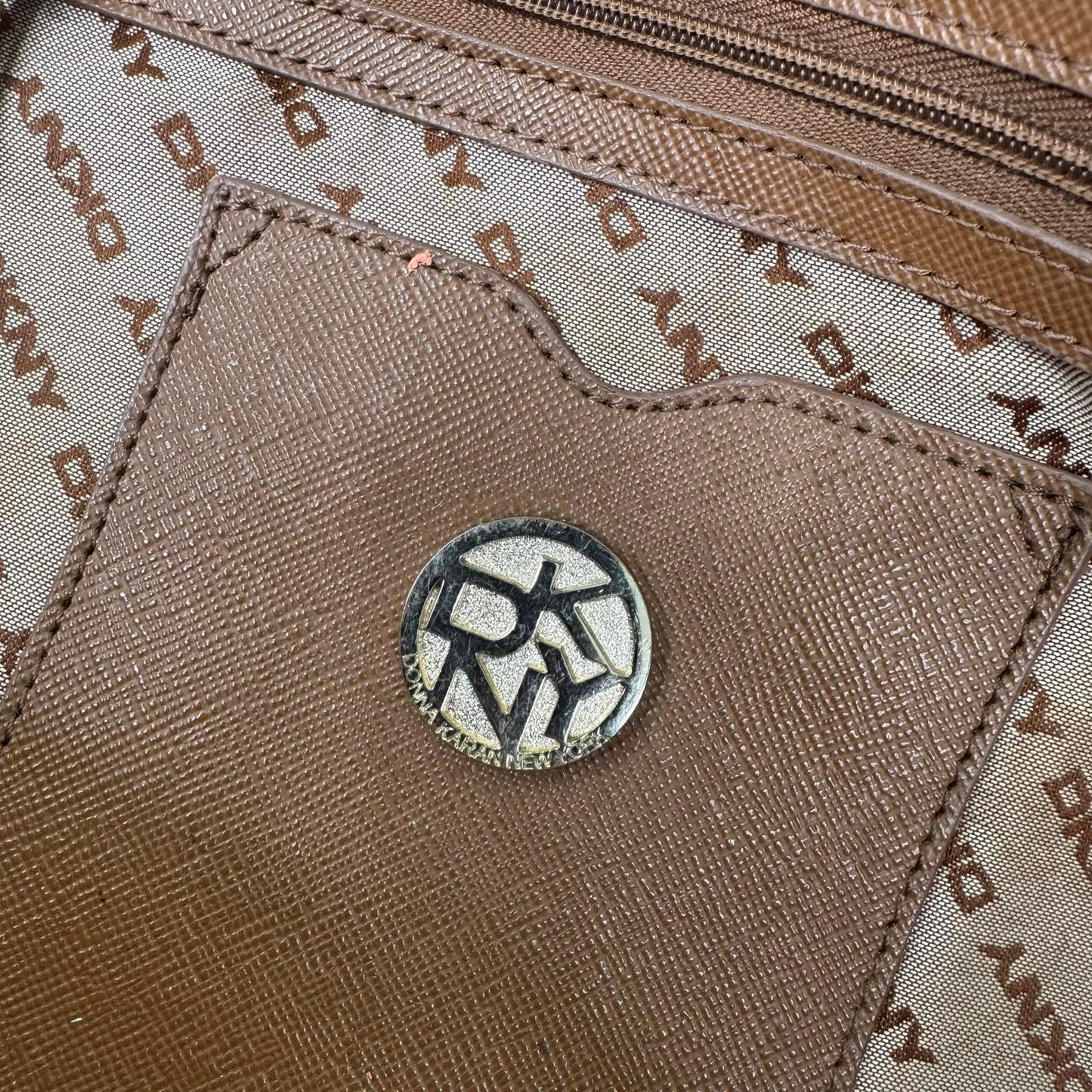 DKNY crossbody bag handbag canvas faux leather large